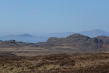 Looking north over the rim of the caldera to The Small Isles